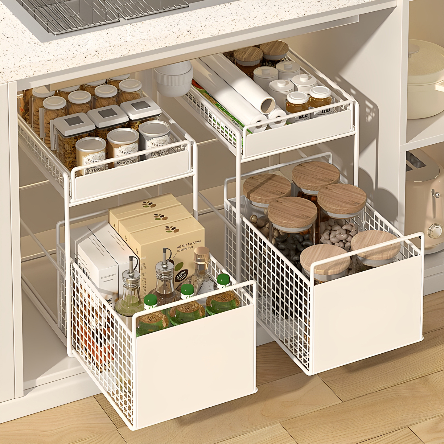 厨房用品下水槽调料品置物架双层