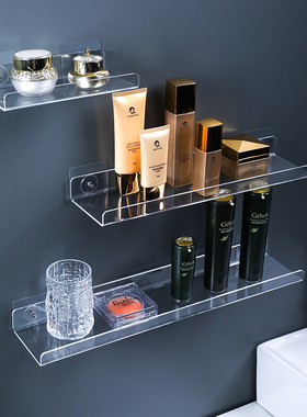 卫生间置物架透明亚克力免打孔厕所洗手间洗漱台用品大全浴室收纳