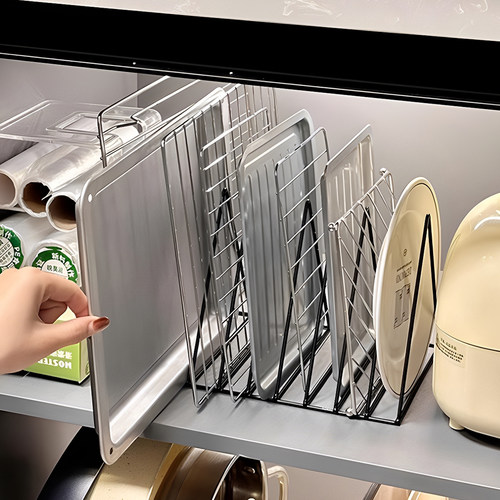 厨房橱柜内烤盘分格隔板置物架