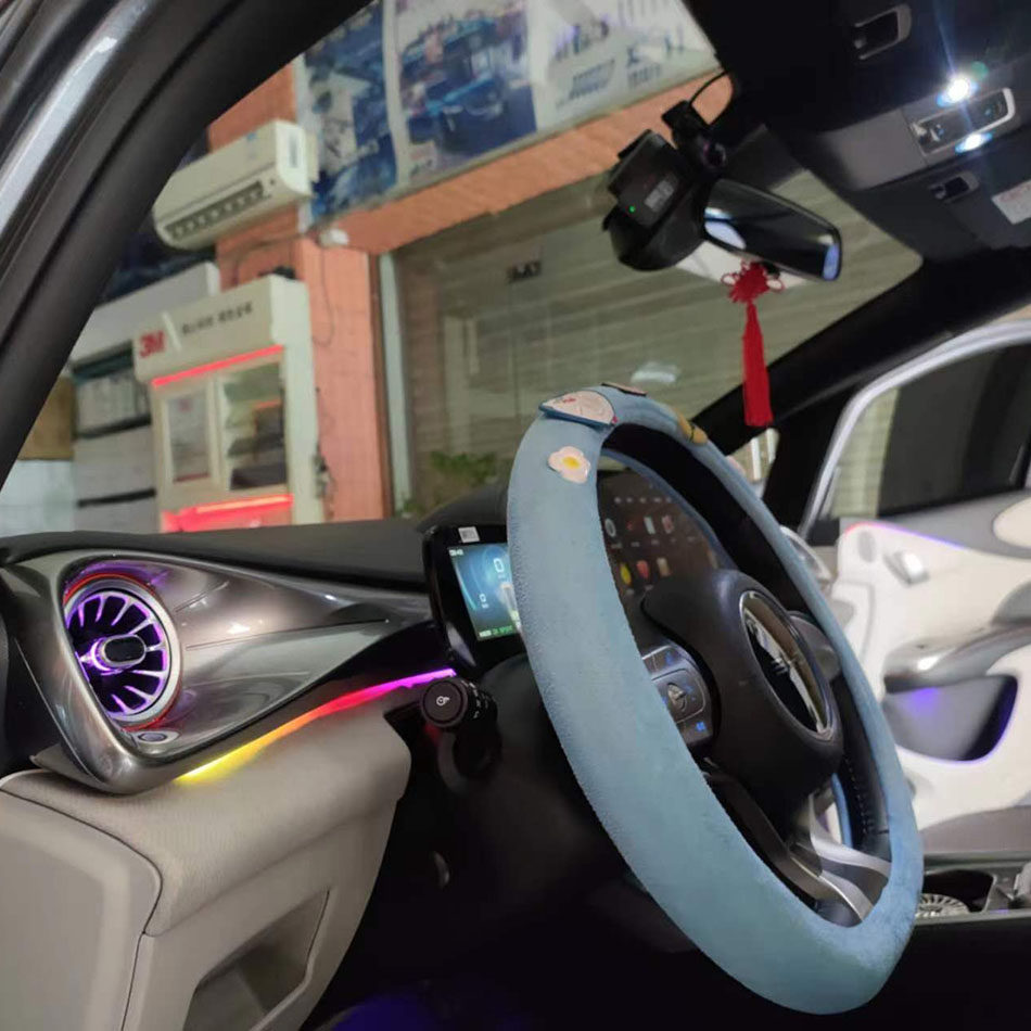 适用比亚迪唐f0海豚g3改奔chi涡轮64色发光出风口炫彩全车氛围灯