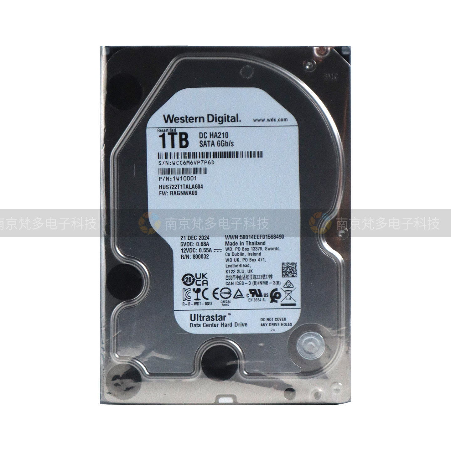 WD/西部数据HUS722T1TALA604 企业级NAS3.5寸1TB硬盘7200转128M
