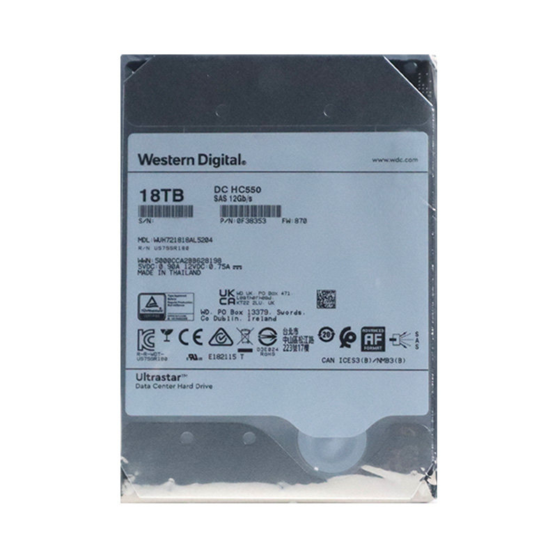 WD/西部数据WUH721818AL5204 18T HC550 SAS企业级氦气硬盘服务器