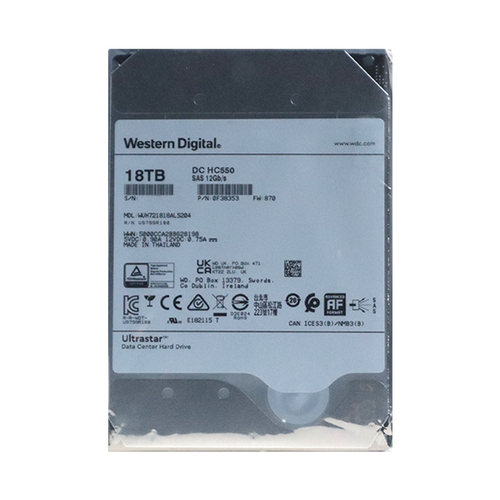 WD/西部数据WUH721818AL5204 18T HC550 SAS企业级氦气硬盘服务器