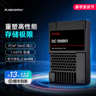 闪迪SN861 NVMe 3.84 U.2企业SSD PCIe5.0固态硬盘 7.68T SanDisk