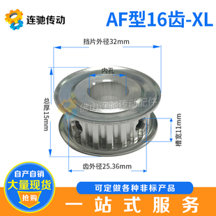 12.7 15铝 内孔5 6.35 XL16齿 AF型两面平同步轮