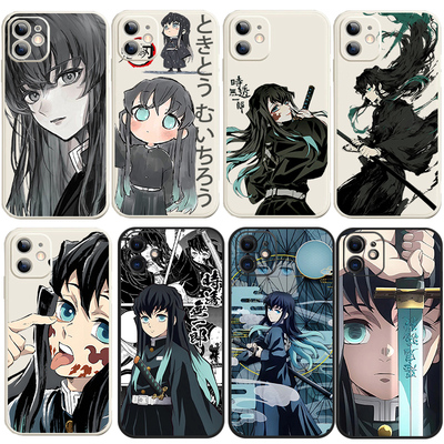 时透无一郎霞柱手机壳适用苹果17/16/15鬼灭之刃14plus周边13动漫iphone12promax全包 xsmax硅胶一加TURBO6v