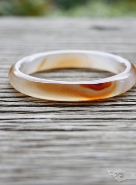 『青禾淑坊』天然玛瑙手镯 {日暖江南春} 国风古典玉石圆镯 59MM