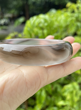 『青禾淑坊 』天然水墨玛瑙手镯 {草色烟光残照里}国风古典镯58mm