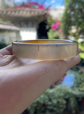 『青禾淑坊』天然玛瑙手镯 古典环形手镯  {辛苦最怜天上月} 56MM