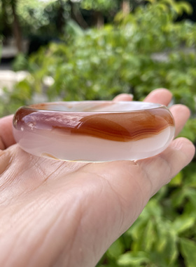 『青禾淑坊 』天然玛瑙手镯  宽面国风古典镯复古 54mm