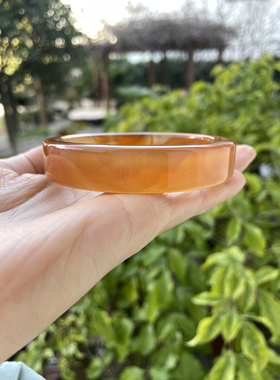 『 青禾淑坊 』天然玛瑙环形手镯 国风古典玉石镯 62MM
