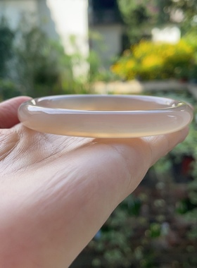 『青禾淑坊』天然玛瑙手镯 {且向花间留晚照} 国风古典圆镯57.5MM