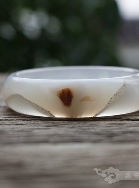 『 青禾淑坊 』中国风 天然玛瑙手镯 { 淡月胧明 } 古典 风雅小物