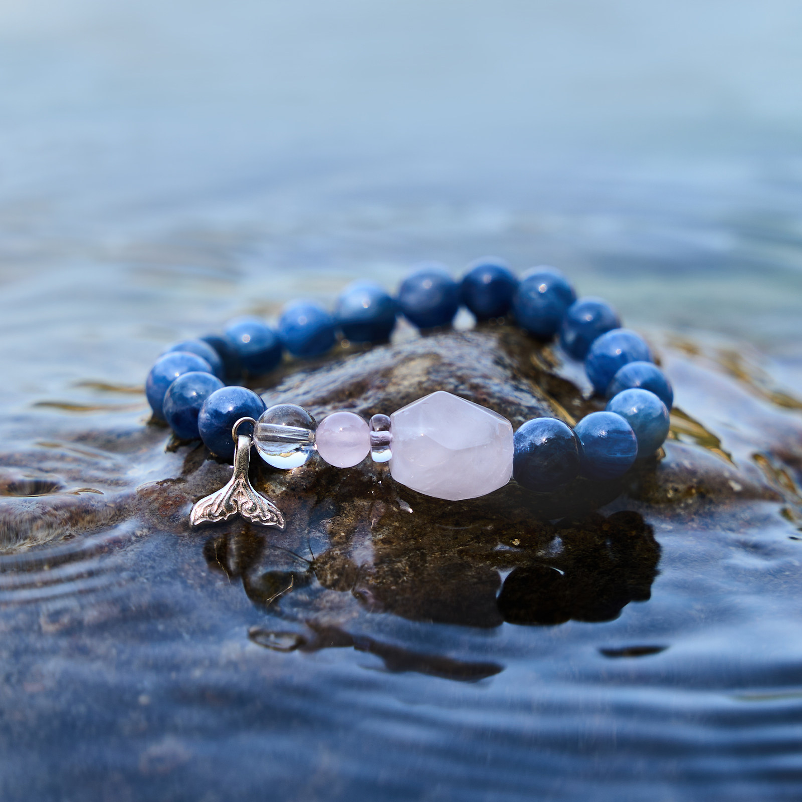 三坛星石【唤海】出路/热情/发现 粉水晶银人鱼尾蓝晶石手串手链,饰品/流行首饰/时尚饰品新,手饰/手串,淘宝优惠券,粉丝福利购,淘宝优惠卷