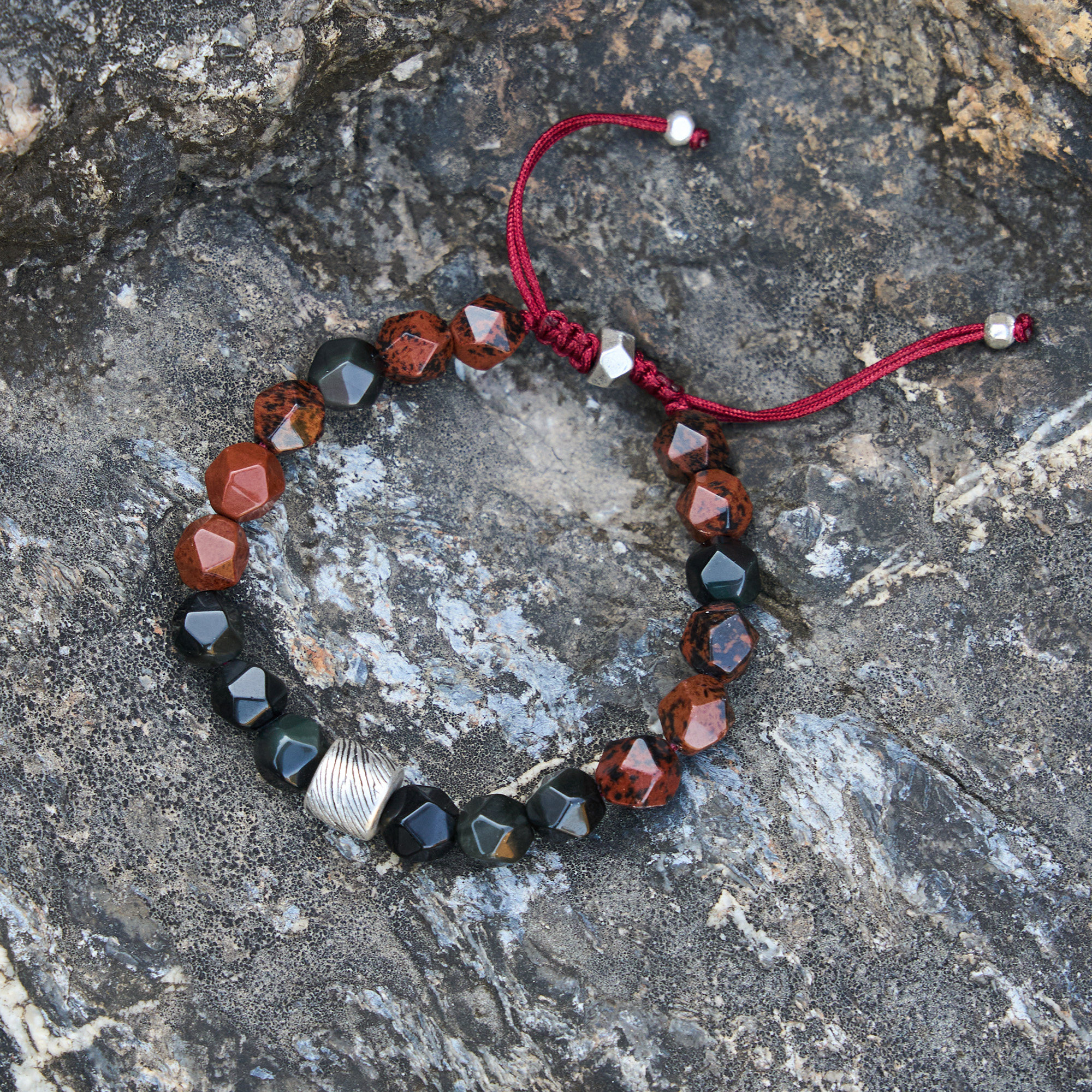 三坛星石【勇往直前】力量/智慧 黑曜石红曜石足银男女款手链编绳,饰品/流行首饰/时尚饰品新,黑曜石,淘宝优惠券,粉丝福利购,淘宝优惠卷