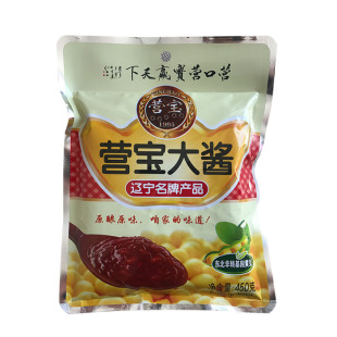 东北大酱营口大酱味中鲜营宝大酱 黄豆酱450克10袋包邮