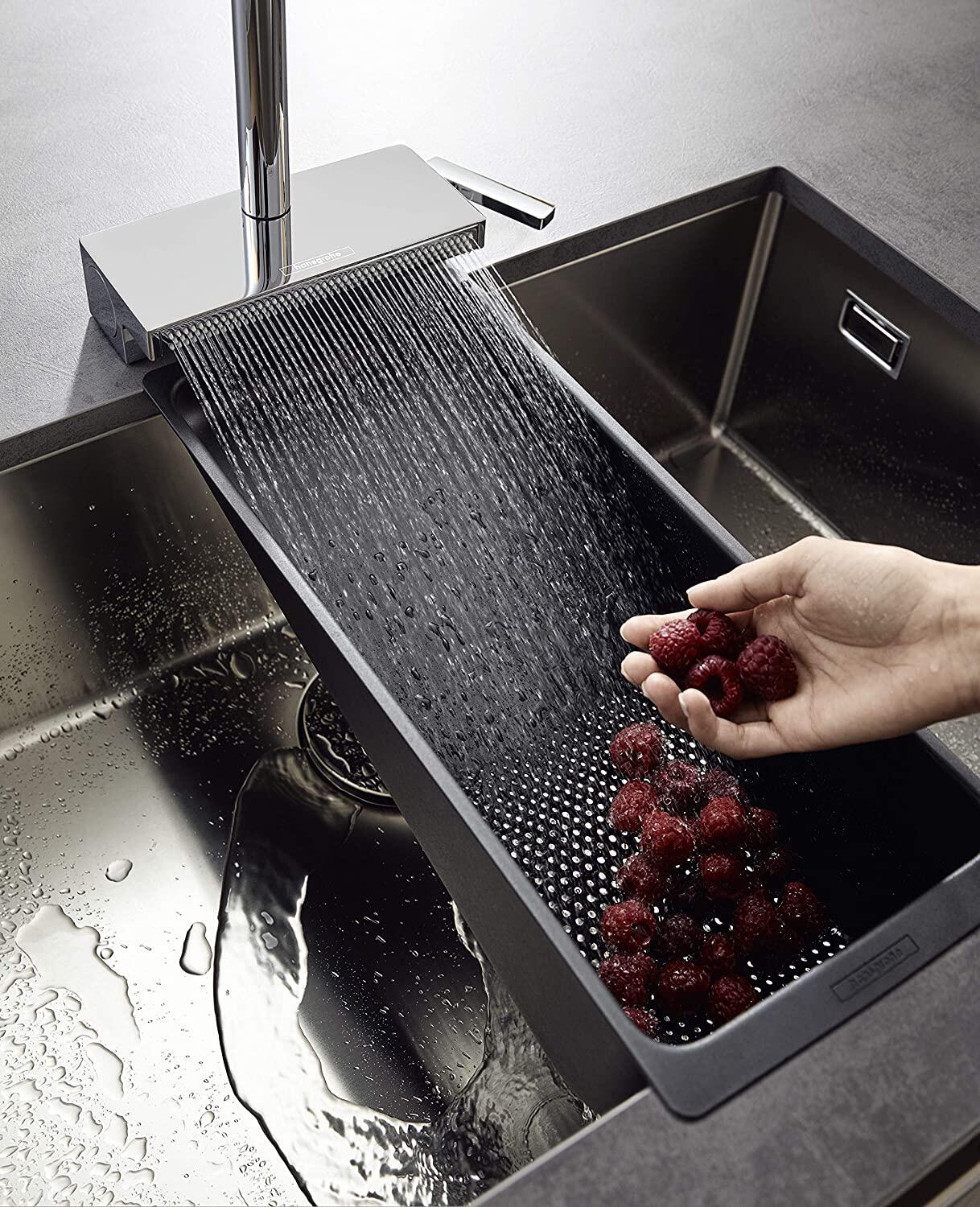 现货德国汉斯格雅hansgrohe厨房水槽果蔬沥水篮可移动沥水架挂篮