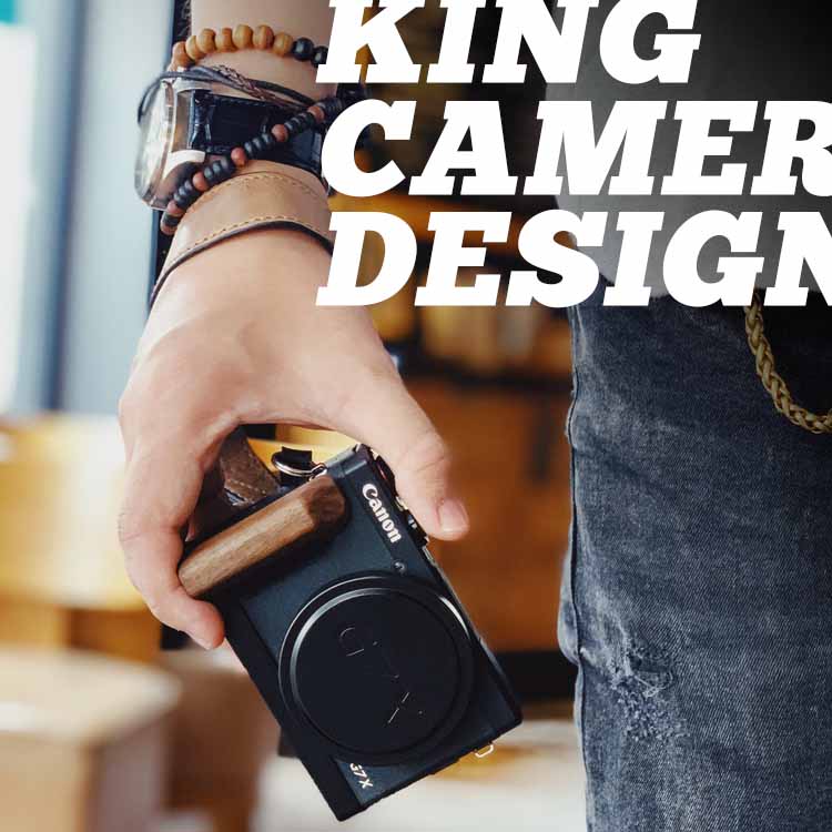 【King】原创佳能G7X系列相机手柄 G7XM3 铝合金底座复古木手柄