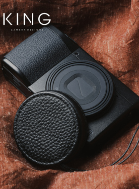 【KING】原创理光GR4皮制挂绳镜头盖 GR四代专用皮镜头盖GRIV