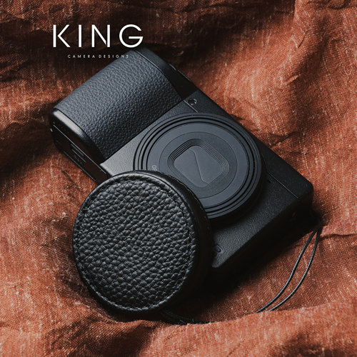 【KING】原创理光GR4皮制挂绳镜头盖 GR四代专用皮镜头盖GRIV