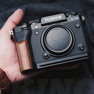 T5相机手柄铝合金底座 富士X xt5核桃木手柄底座 King