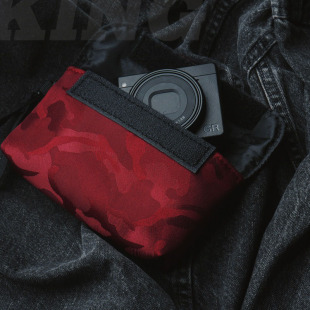 尼龙魔术贴设计GR3X黑卡RX100佳能G7X GR3相机手拿包 轻便防磨