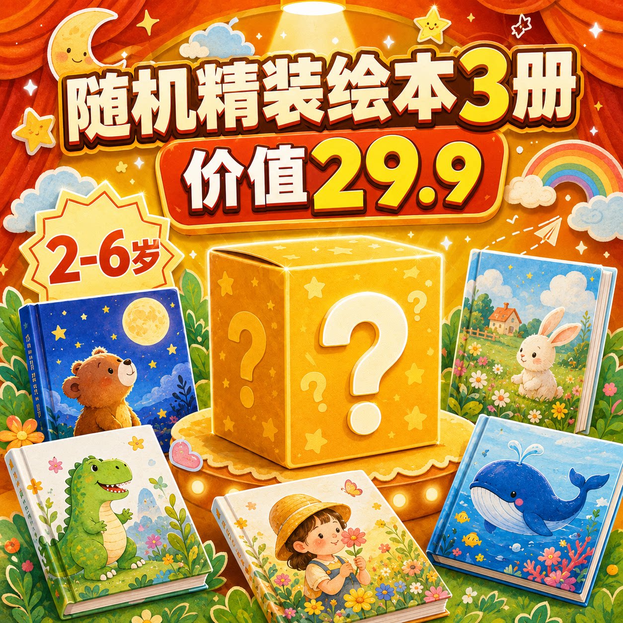 孩子爱上阅读！3本精装绘本盲盒