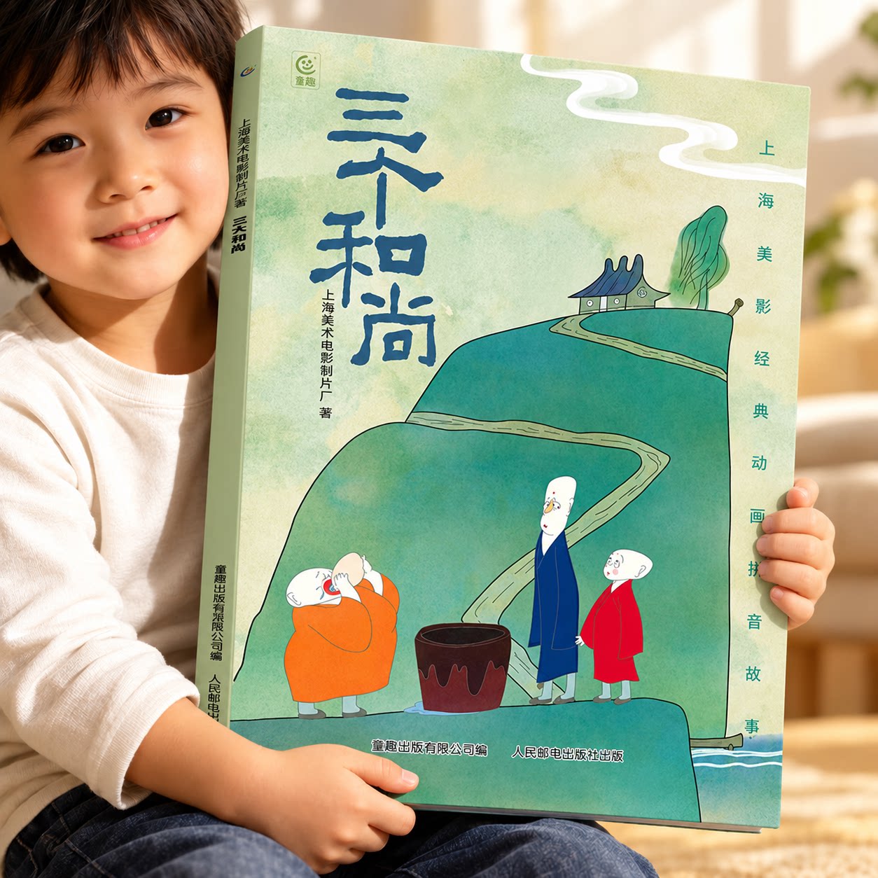 三个和尚 上海美影故事书绘本中国原创动画片电影故事3-6-8岁儿童图画书少儿经典动漫书小学生课外阅读书籍