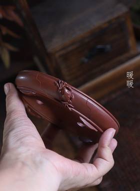 『螃蟹浅腰圆』暖暖精选手工紫砂微盆景菖蒲假山 张可磊新款