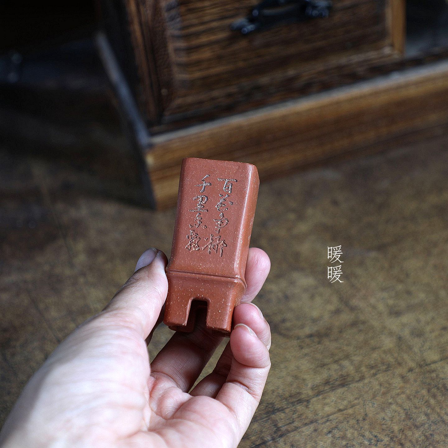 『竹节小签筒 3色』暖暖精选手工紫砂微盆景菖蒲假山倾雅款中国风