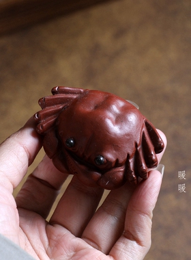 『雕塑/小螃蟹』暖暖精选茶宠茶玩摆件朱泥仿古桌面茶道配件