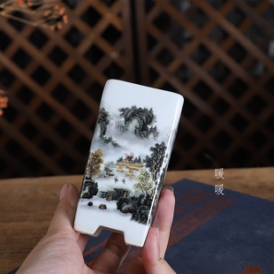 暖暖精品釉盆贴画系列K211 矮签筒多肉绿植卉微型盆景花盆菖蒲小