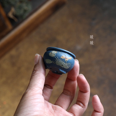 原矿紫砂青泥手工豆盆