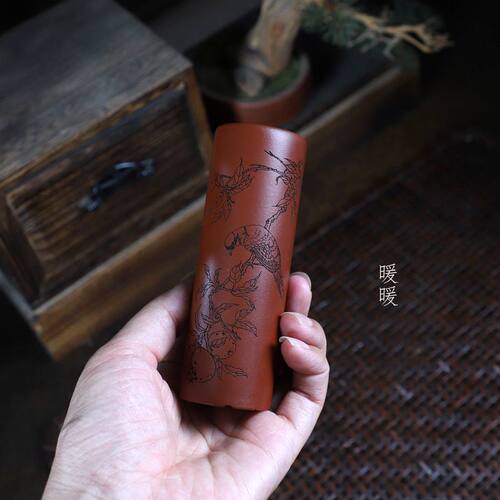 『硕果-微型小圆筒』暖暖精选手工微盆景大红袍多肉老桩悬崖临水