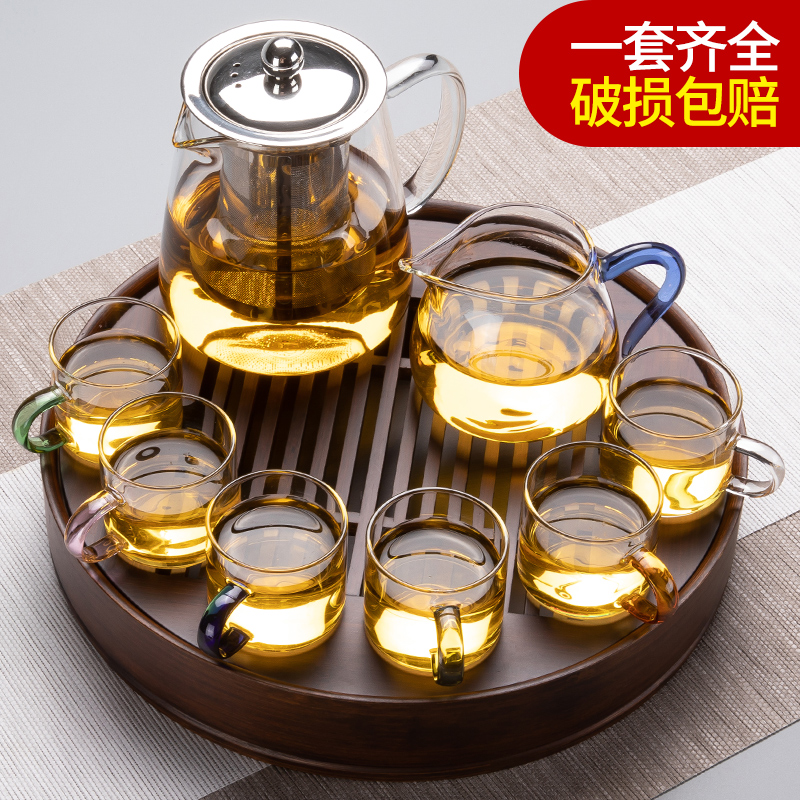 客厅玻璃小套功夫茶具