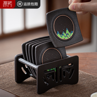 茶道家用高档功夫茶具配件 电木茶杯垫防烫茶杯托办公室隔热垫中式