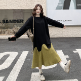 【新款】麦穗纹裙摆拼接卫衣裙2563-P135-K198，女装连衣裙，柏妮丝绮
