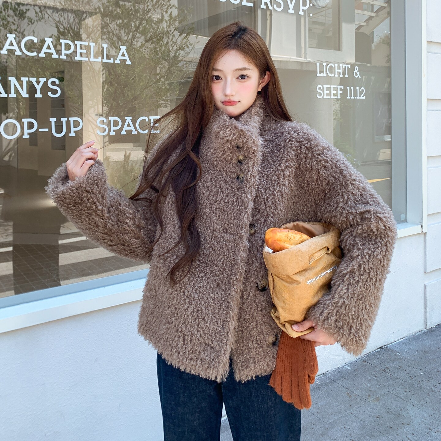 【新款】软糯糯皮毛一体外套2565-P185-K278,女装棉衣/棉服,柏妮丝绮