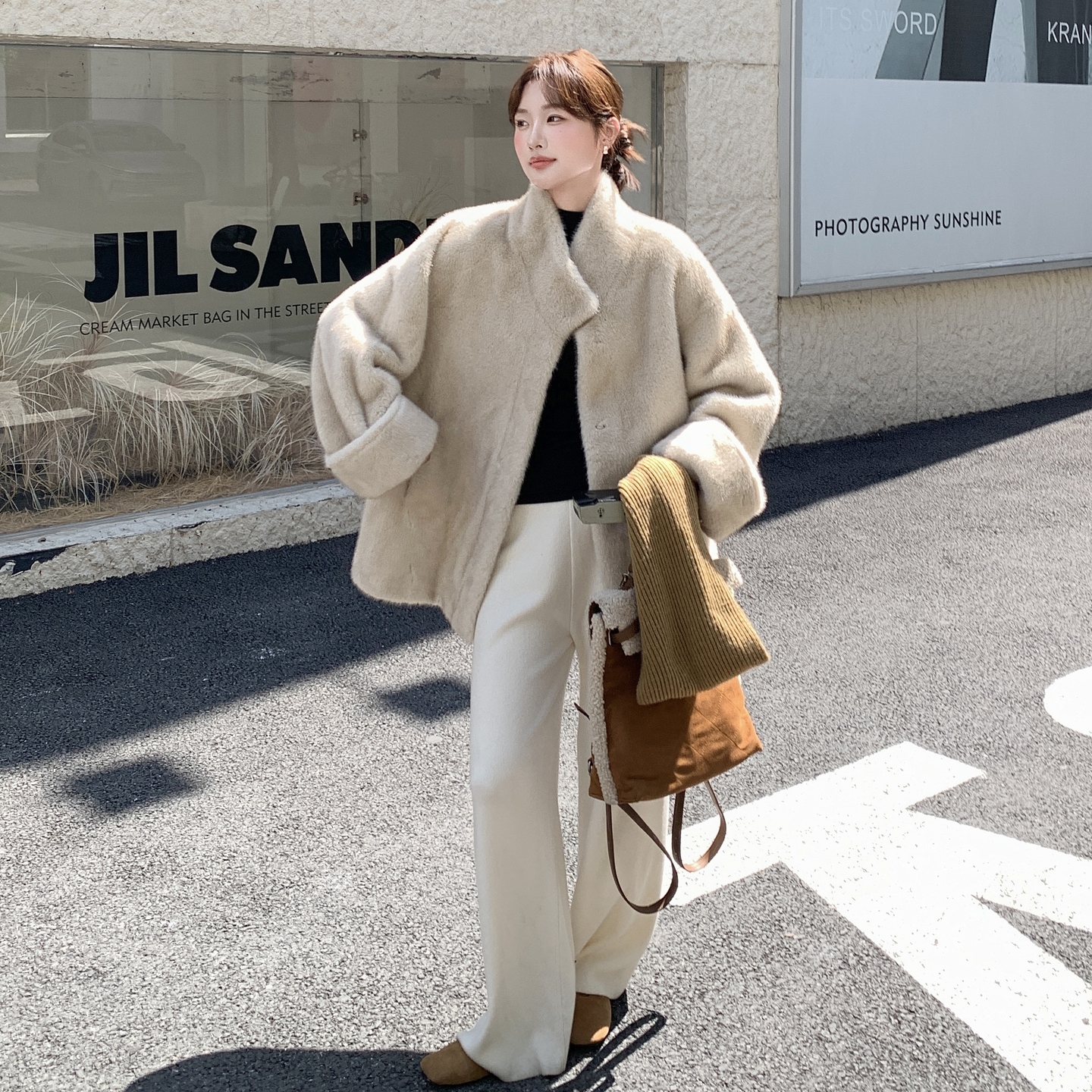 【新款】简约环保皮草皮毛一体外套2568-P185-K278，女装棉衣/棉服，柏妮丝绮