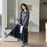 【现货】碎花拼接连衣裙2605-P145-K238，女装连衣裙，柏妮丝绮