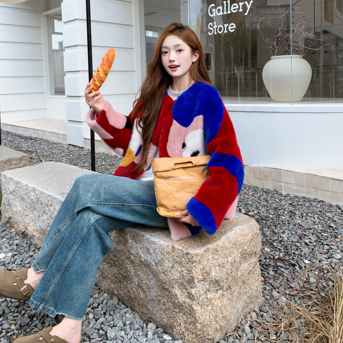 【现货】重工印花环保皮草2570-P295-K438,女装派克服,柏妮丝绮