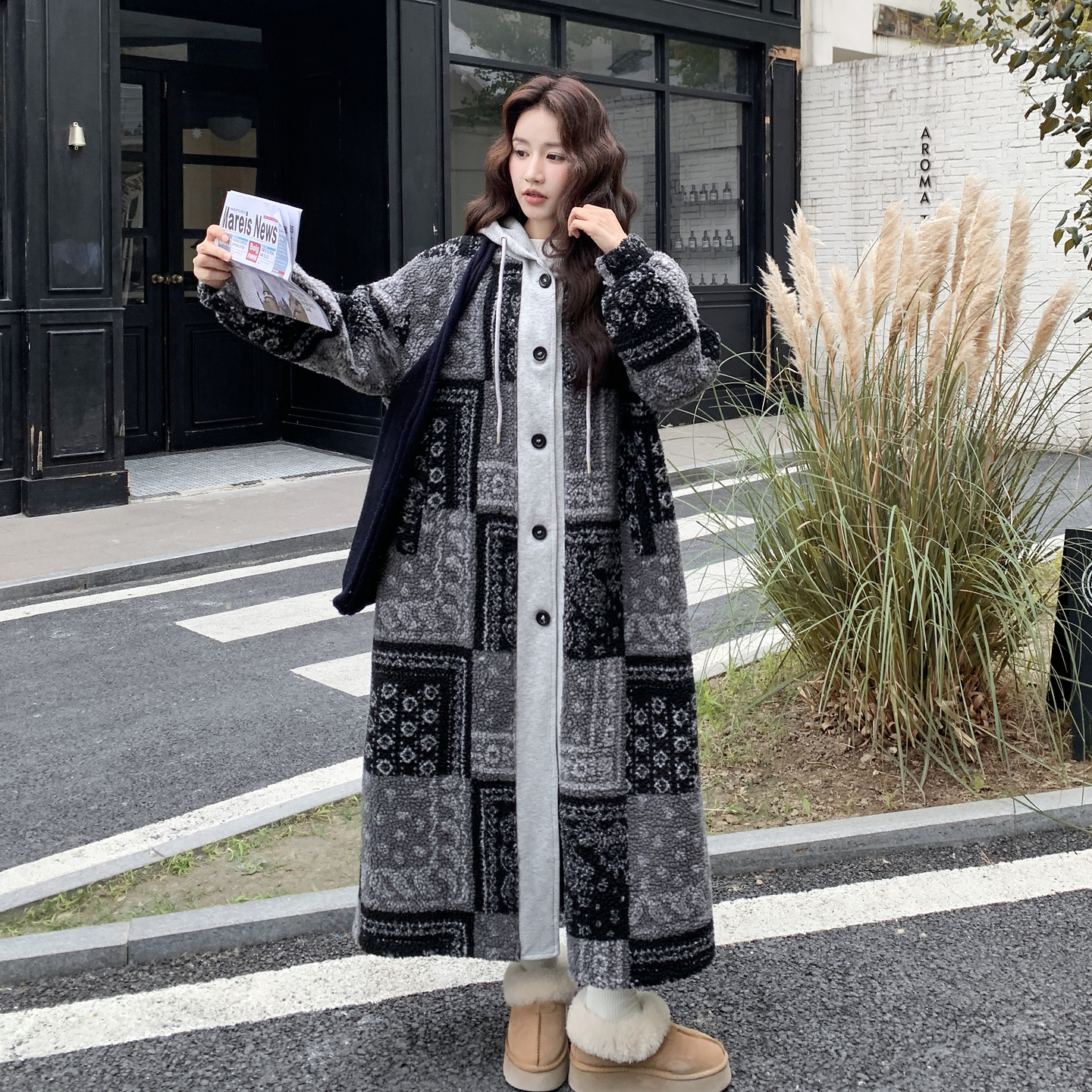 【新款】复古印花皮毛一体外套2578-P255-K388,女装派克服,柏妮丝绮 【新款】复古印花皮毛一体外套2578-P255-K388,女装派克服,柏妮丝绮