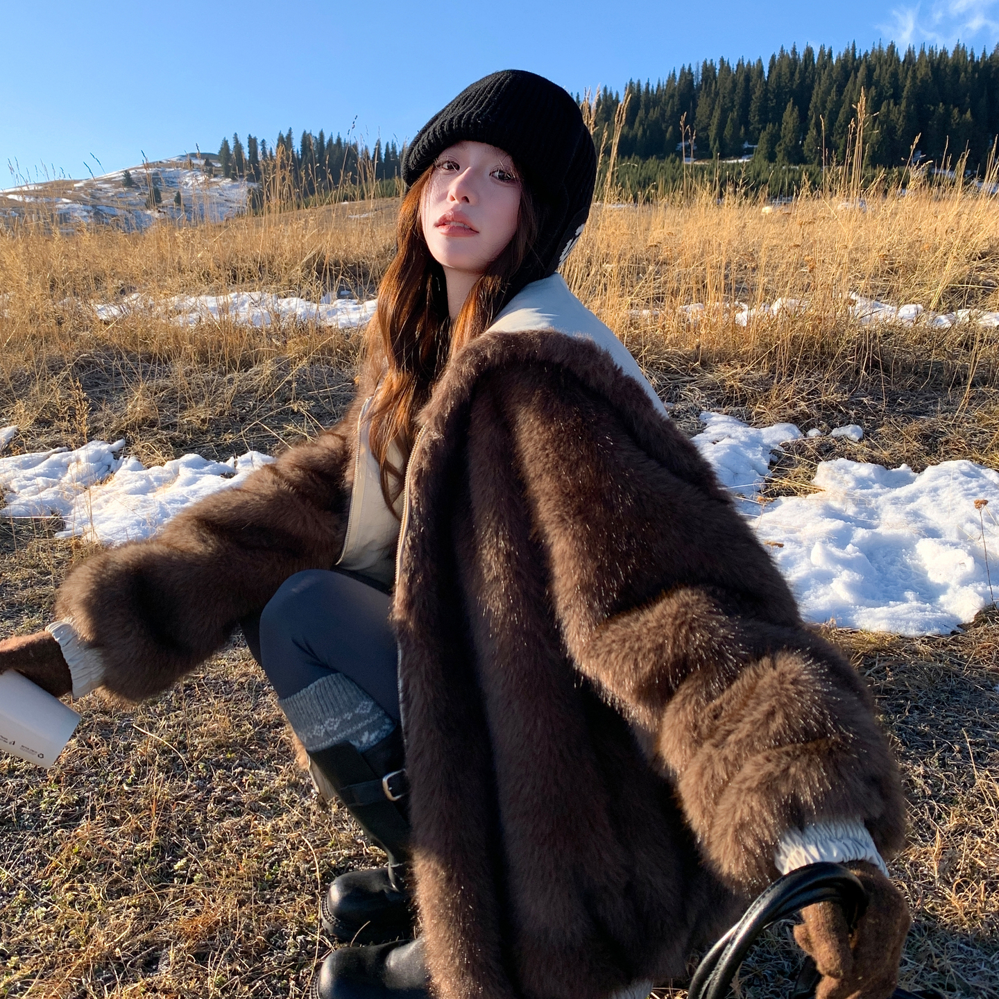 【新款】两面穿大翻领派克服2576-白P265-K398，女装派克服，柏妮丝绮