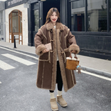 【新款】牛角扣长款皮毛一体外套2590-P285-K428，女装派克服，柏妮丝绮