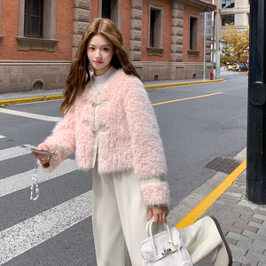 【新款】少女粉色环保皮草 2571-P195-K298,女装派克服,柏妮丝绮