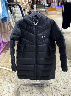 Nike耐克羽绒服男中长款WINDRUNNER风行者拒水外套HQ4185-010