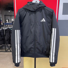adidas 正品男士时尚潮流舒适保暖拉链羽绒服黑色JG3845