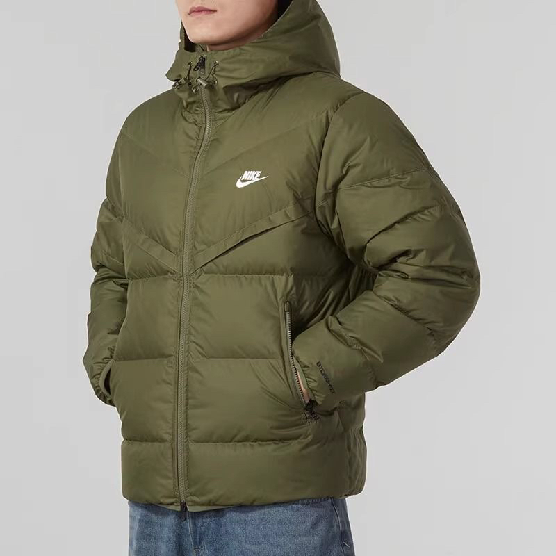 Nike耐克男装2023新款运动宽松连帽保暖短款休闲羽绒服FZ1103-222