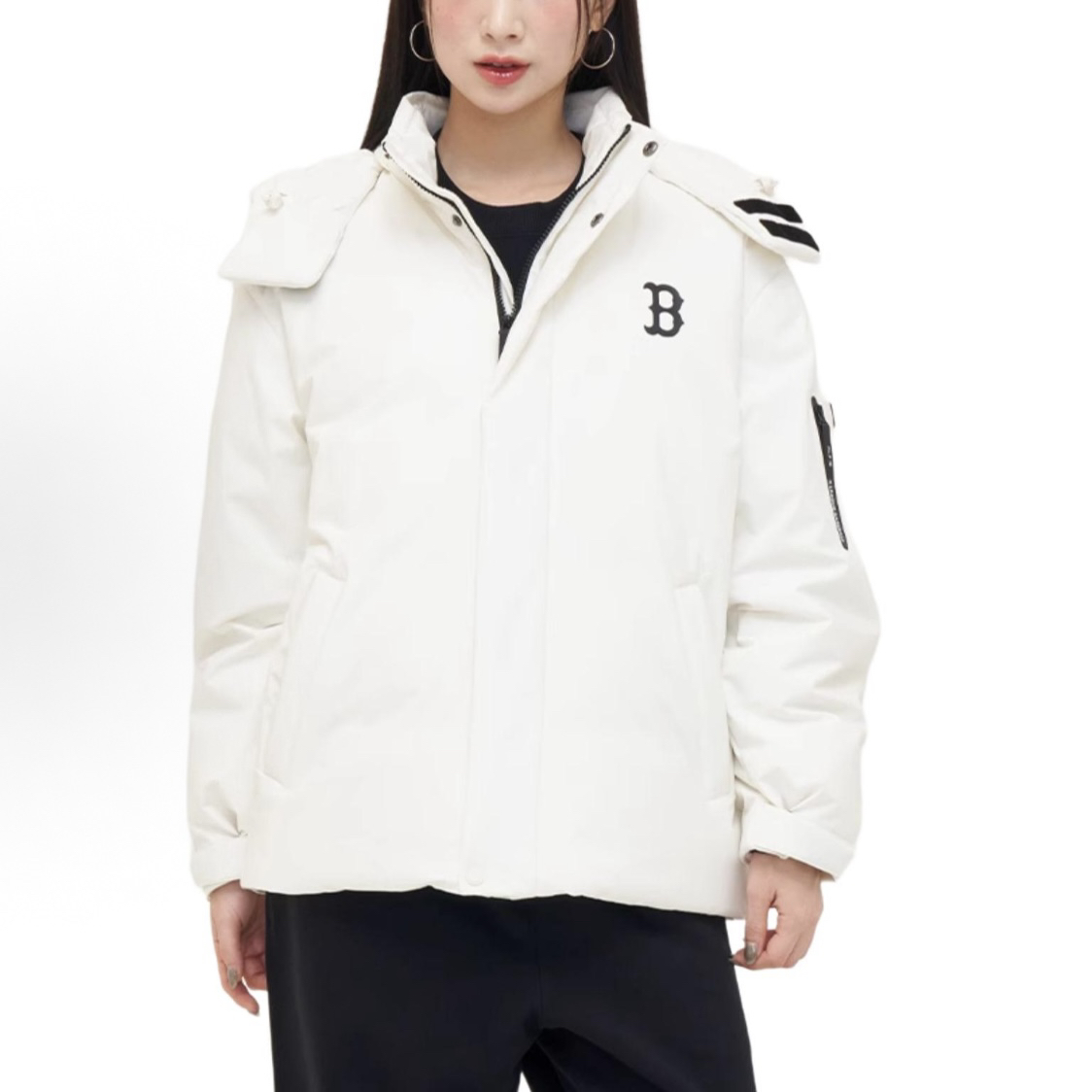 MLB男女同款2025新款运动休闲连帽羽绒服外套3ADJB1246-43CRS