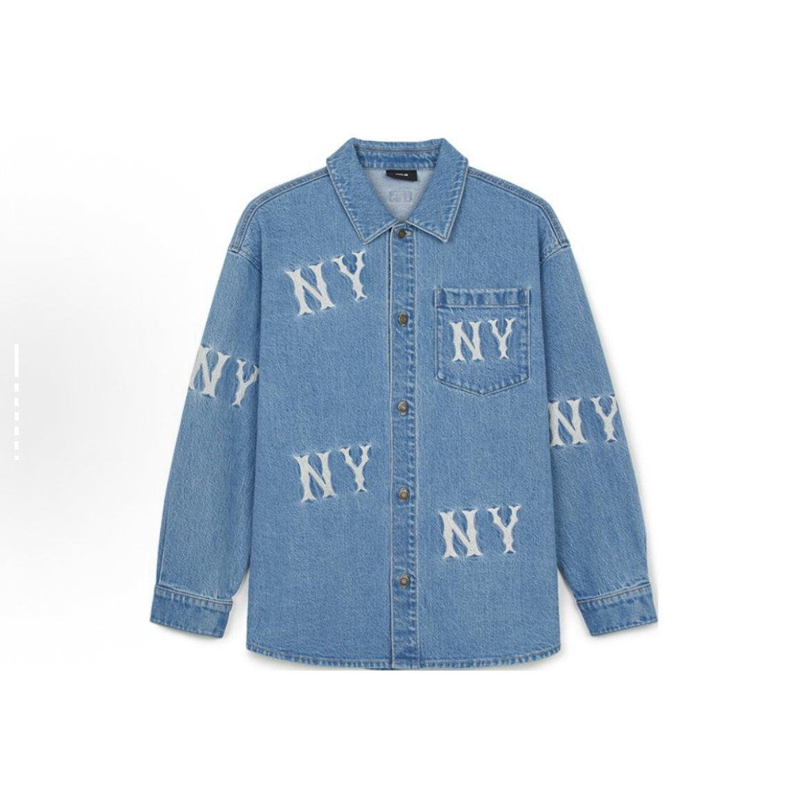 MLB 刺绣休闲舒适柔软长袖牛仔外套 男女同款 3ADRG0344-50BLL